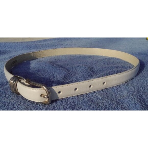 Brighton White Belt Sz Large Leather 1995 Womens USA Spring 7/8\